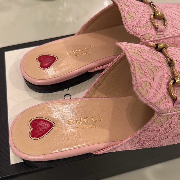 GUCCI 1955 Horsebit Accent Lace Mules - Picture 8 of 8